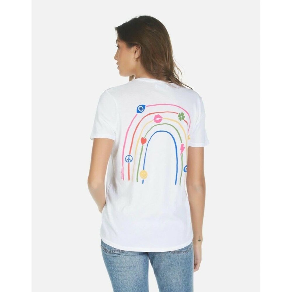 Lauren Moshi Croft Elements Rainbow Tee White